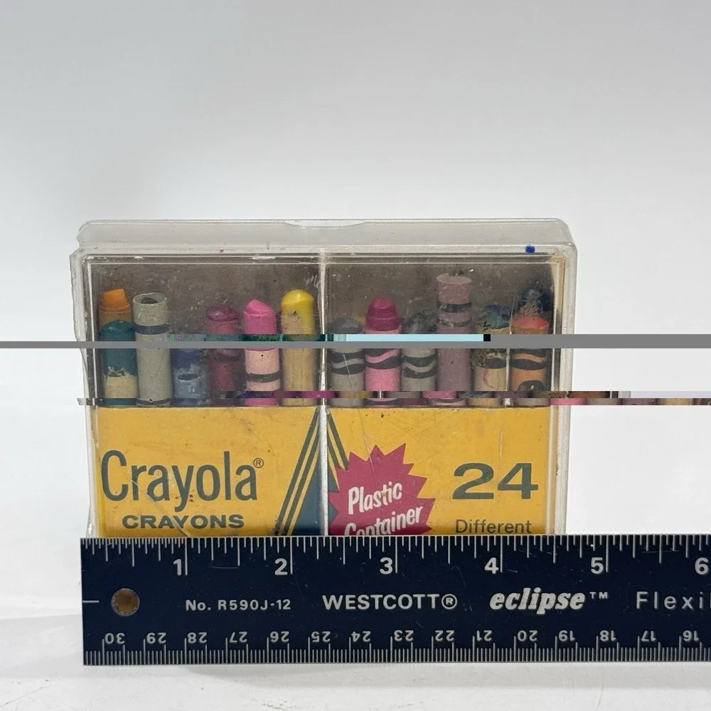Vintage 70's Crayola Crayons in Hard Plastic Case Binney‎ & Smith USA Used Read